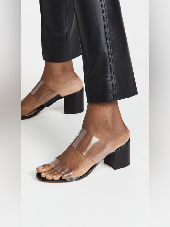 SCHUTZ Shoes - SCHUTZ Victorie Block Heel Mule Sandal Black Size 8.5